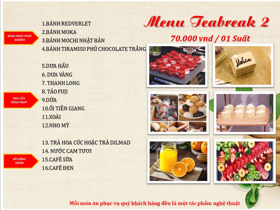 dịch vụ tiệc trà