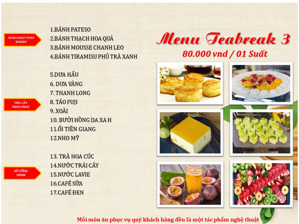dịch vụ tiệc trà