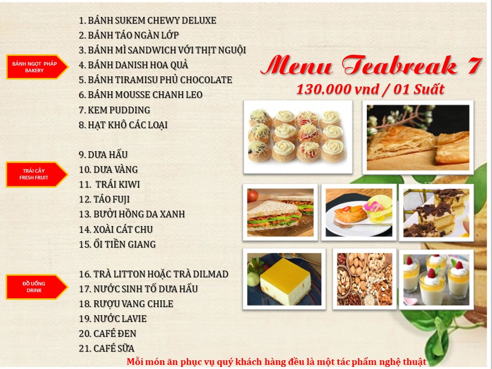 dịch vụ tiệc trà