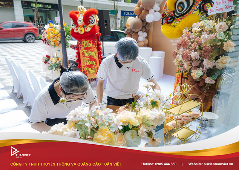 quy trình setup tiệc trà