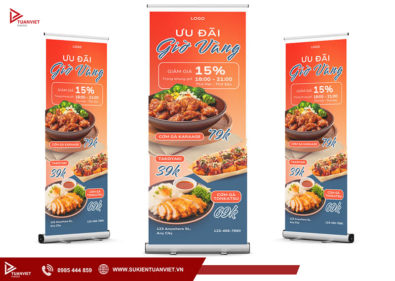 standee khai trương tiệm ăn
