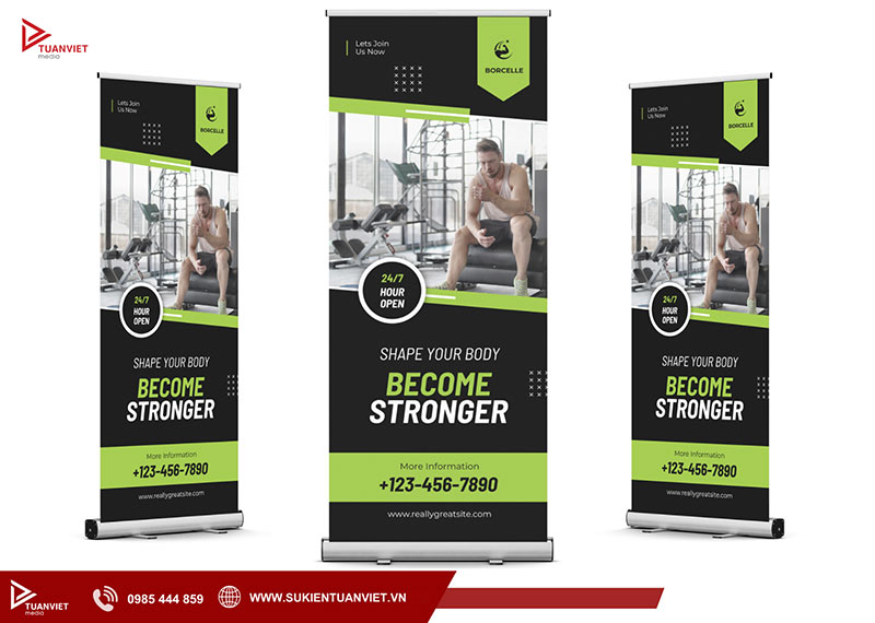 standee khai trương phòng gym