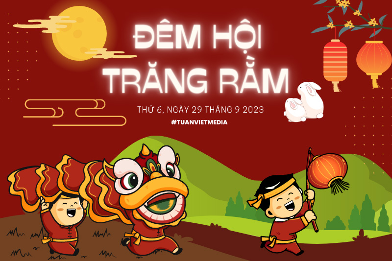 trang trí background trung thu