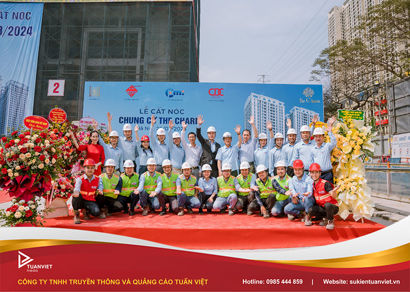 tổ chức lễ cất nóc công trình tuấn việt media