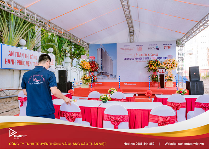 thiết bị tổ chức lễ cất nóc công trình