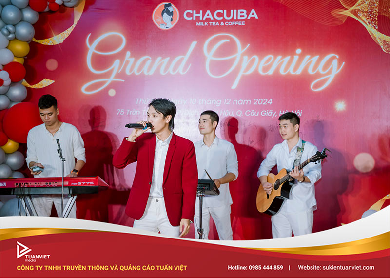tổ chức khai trương quán trà sữa