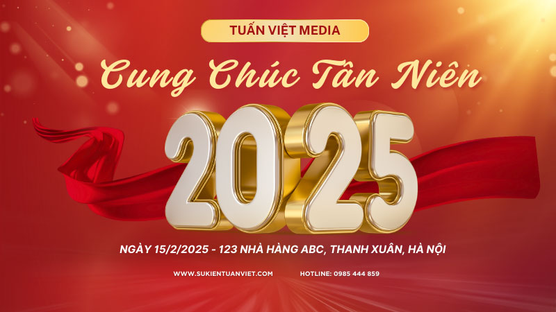 backdrop tiệc đầu năm cho công ty