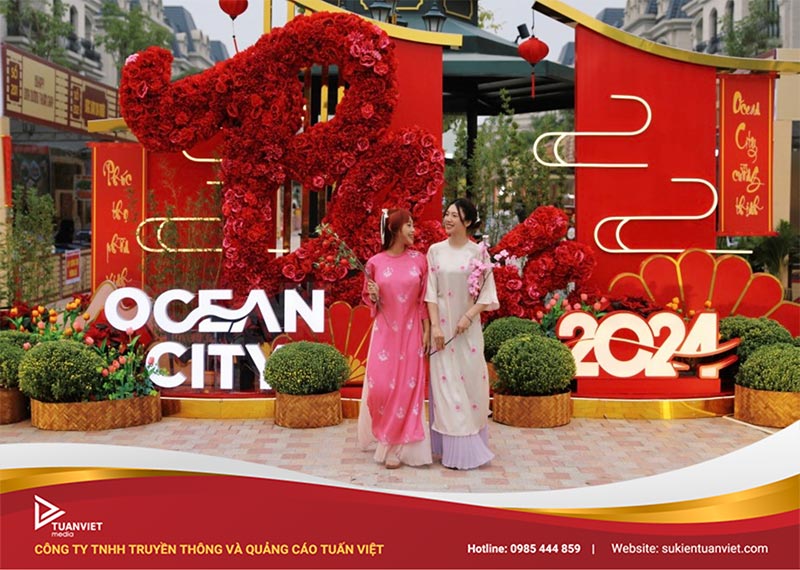 trang trí hội chợ xuân