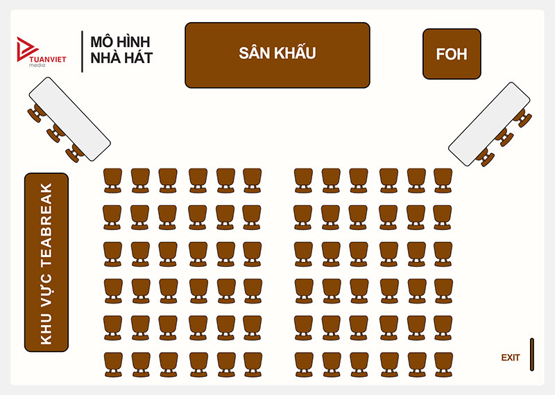 cách sắp xếp chỗ ngồi mô hình nhà hát khi tổ chức sự kiện