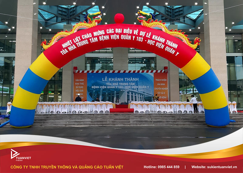 cổng hơi khai trương có cặp rồng