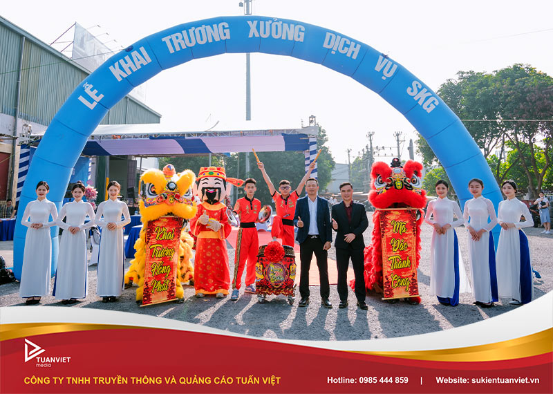 cổng hơi khai trương đẹp