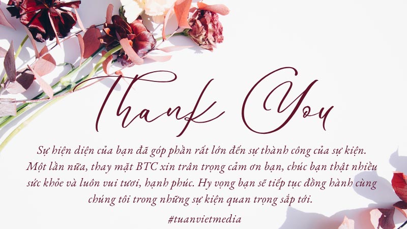 thư cảm ơn khách hàng sau sự kiện