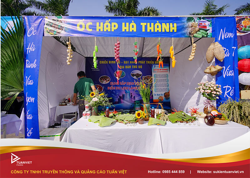 trang trí gian hàng ẩm thực đẹp