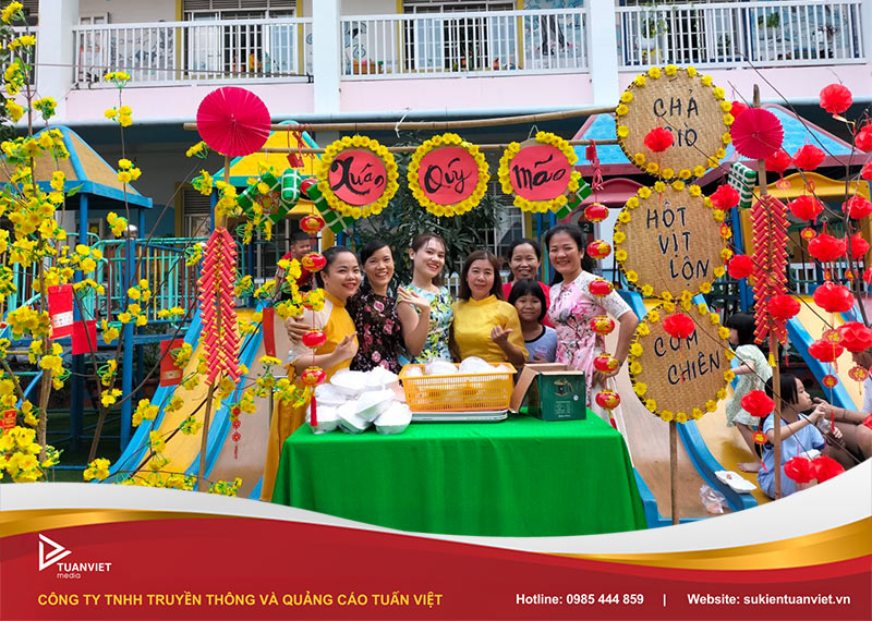 trang trí gian hàng ẩm thực mầm non
