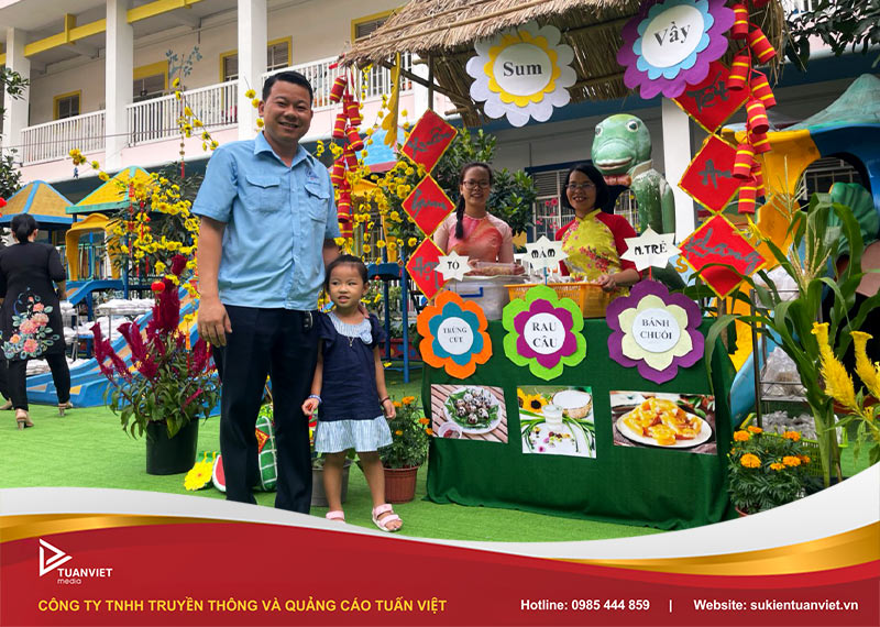 trang trí gian hàng ẩm thực mầm non