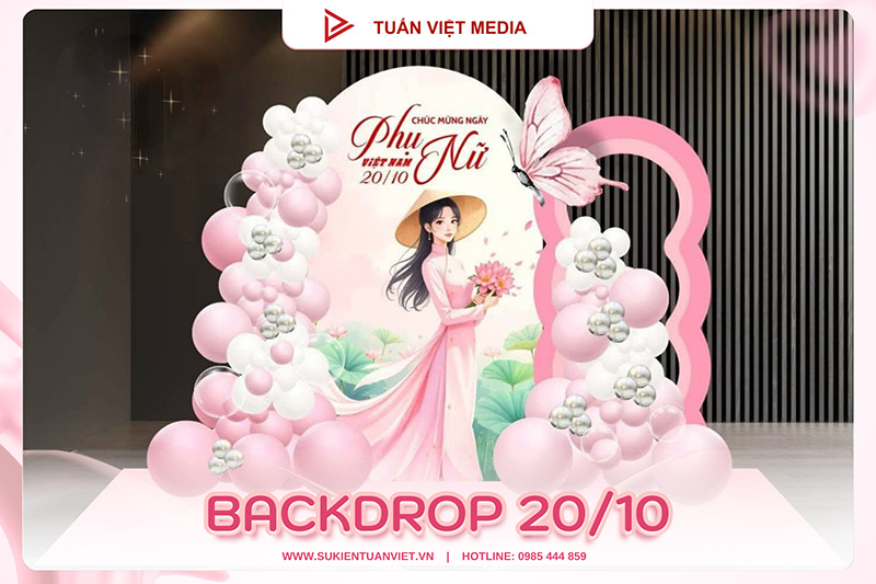 trang trí backdrop 20/10 đẹp
