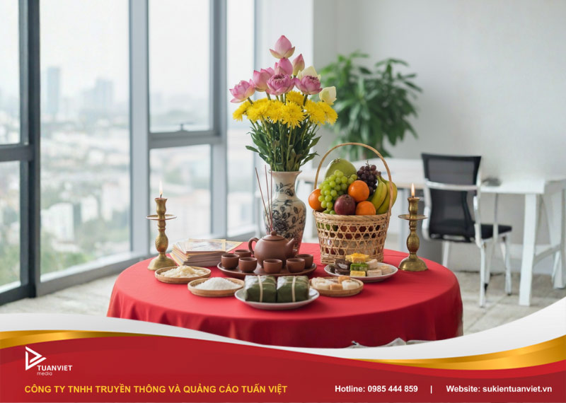 chuẩn bị mâm cúng khai trương chay