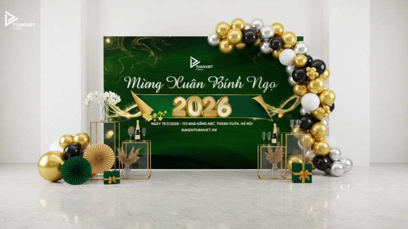 backdrop tiệc đón năm mới