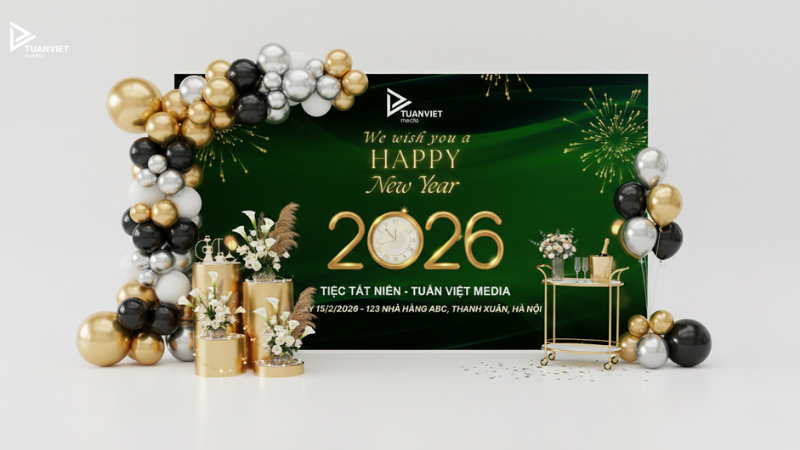 backdrop tiệc cuối năm công ty