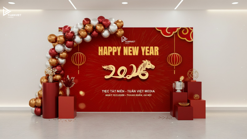 mẫu phông nền tiệc tất niên 2025