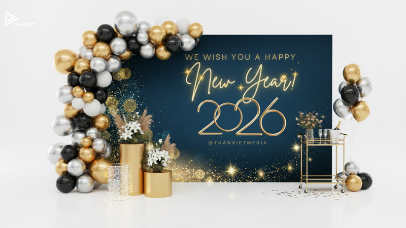 backdrop tiệc tất niên đẹp
