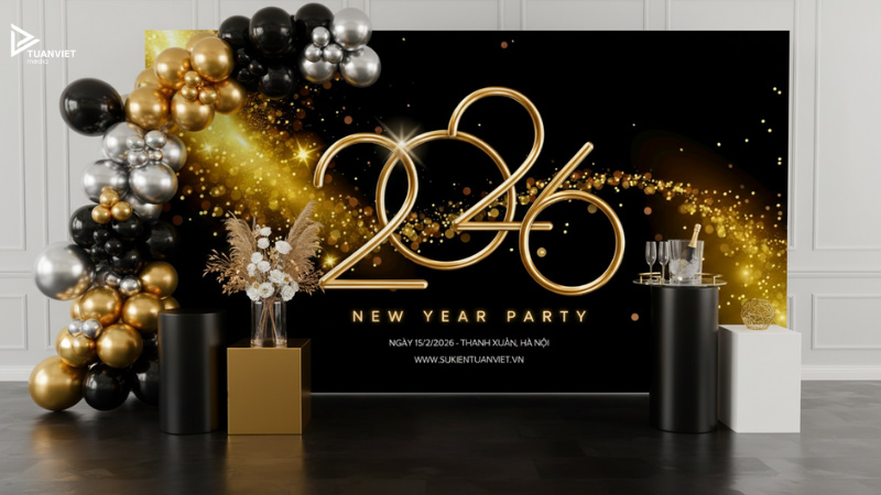 mẫu backdrop tiệc tất niên đẹp