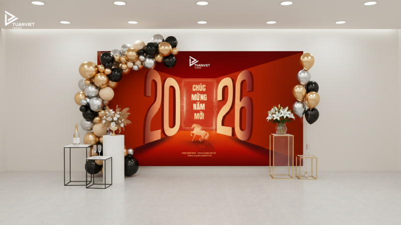 phông nền tiệc tất niên công ty 2025