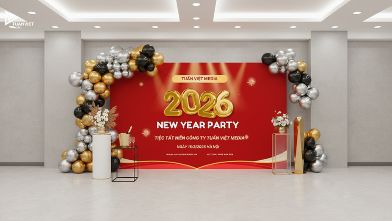 backdrop tiệc tất niên đẹp nhất