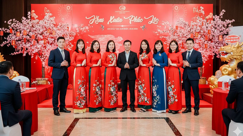 tổ chức tiệc khai xuân