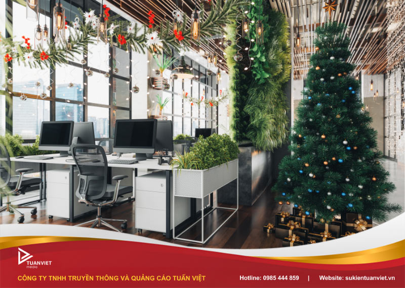 decor trang trí noel văn phòng