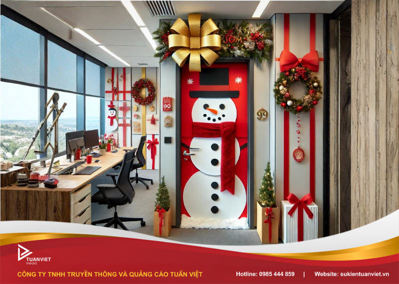 decor giáng sinh cho văn phòng