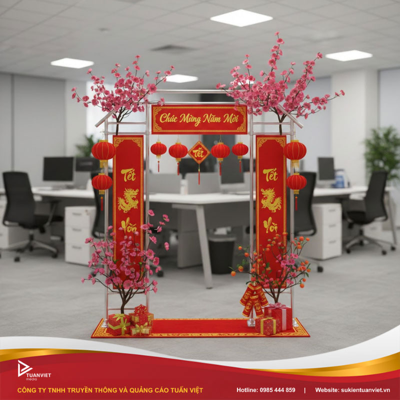 mẫu cổng chào tết cho văn phòng