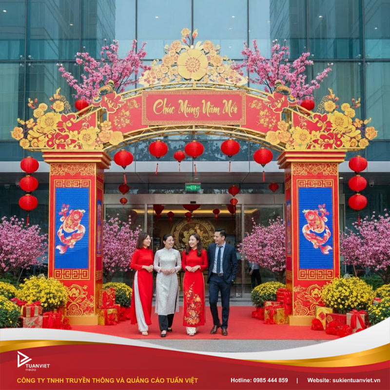 mẫu cổng chào tết truyền thống