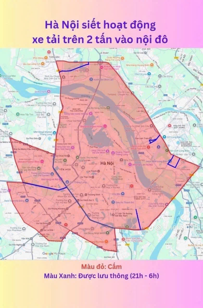 Quy định cấm tải mới nhất 2026 khu vực Hà Nội