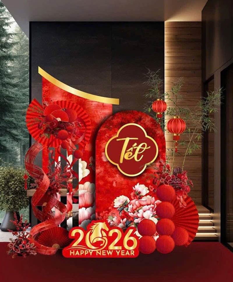 tiểu cảnh ngày tết