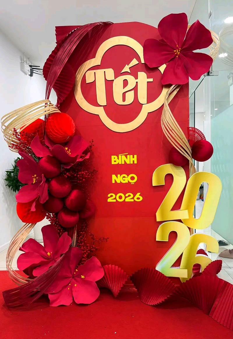 trang trí tiểu cảnh tết đơn giản