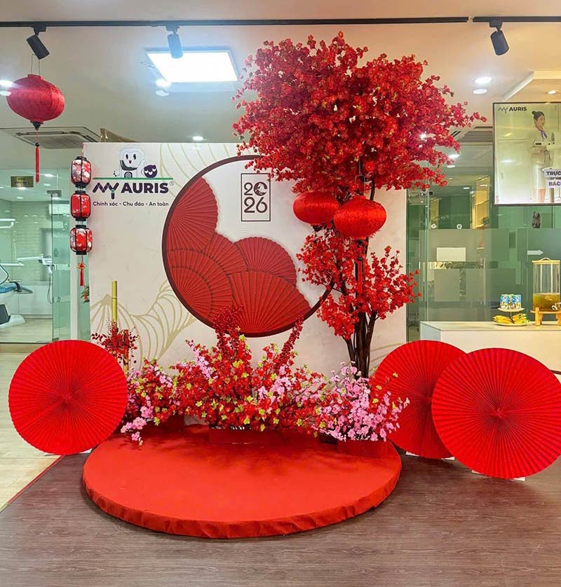 tiểu cảnh tết hiện đại