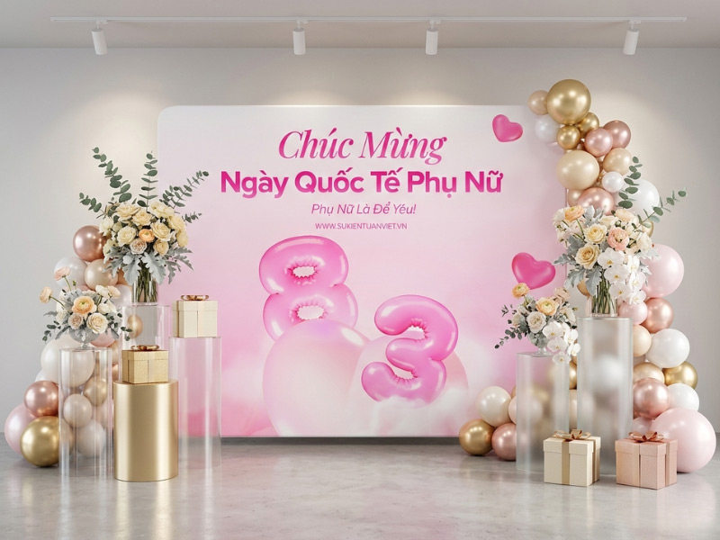 mẫu backdrop 8/3 đẹp