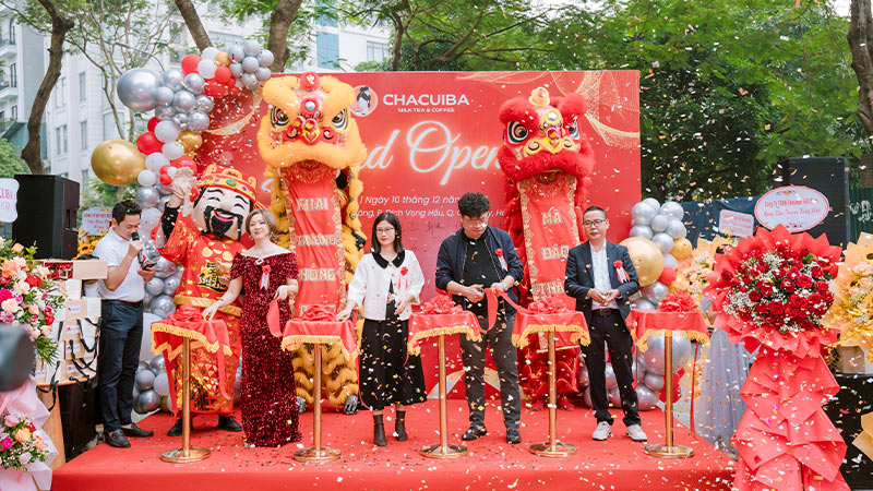 khai trương quán trà sữa