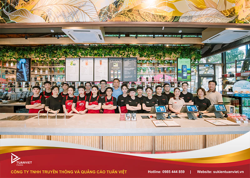 tổ chức khai trương quán trà sữa