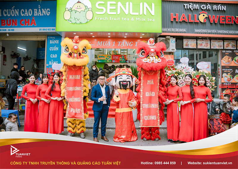 khai trương cửa hàng bán trà sữa
