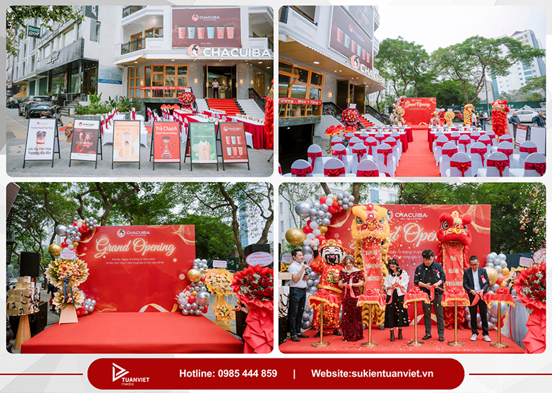 tổ chức khai trương quán trà sữa