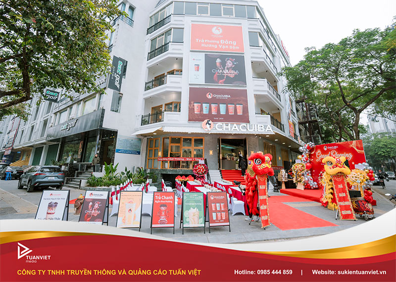 tổ chức khai trương quán trà sữa