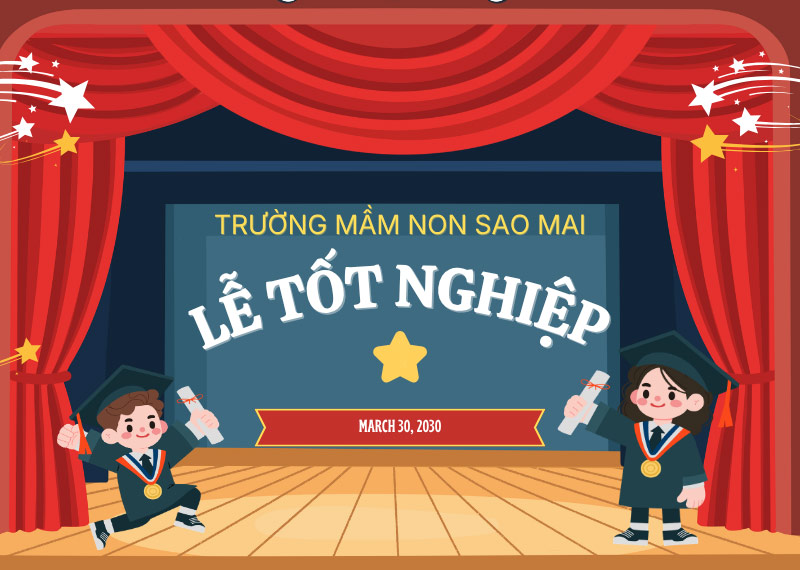 mẫu background lễ tốt nghiệp mầm non