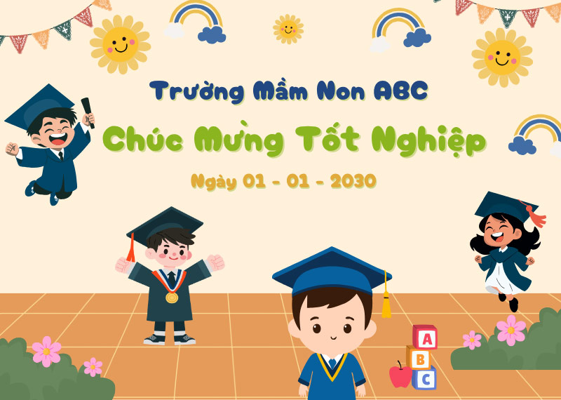 background lễ tốt nghiệp trường mầm non đẹp