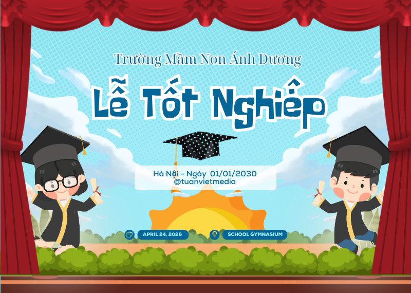 backdrop lễ tốt nghiệp mầm non