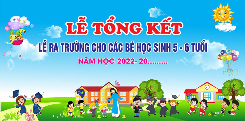 backdrop lễ tốt nghiệp mầm non mới