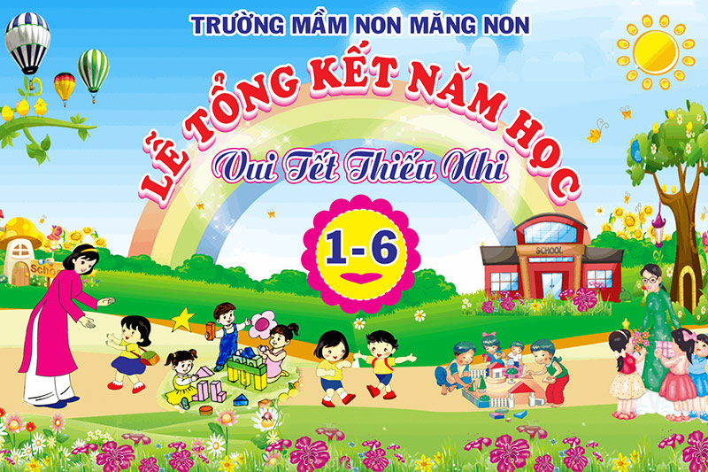 backdrop lễ tốt nghiệp mầm non dễ thương