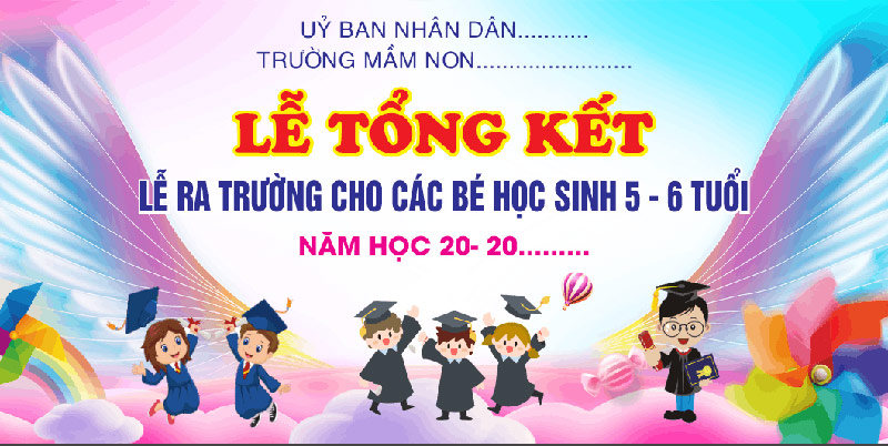backdrop lễ tốt nghiệp mầm non hiện đại