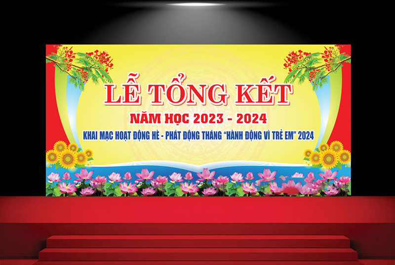 mẫu backdrop lê tổng kết năm học